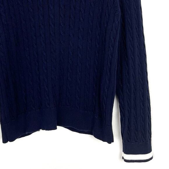 Foxcroft Women’s Cardigan Sweater Cable Knit Full Zip Preppy Nautical XXL Navy - Picture 4 of 6